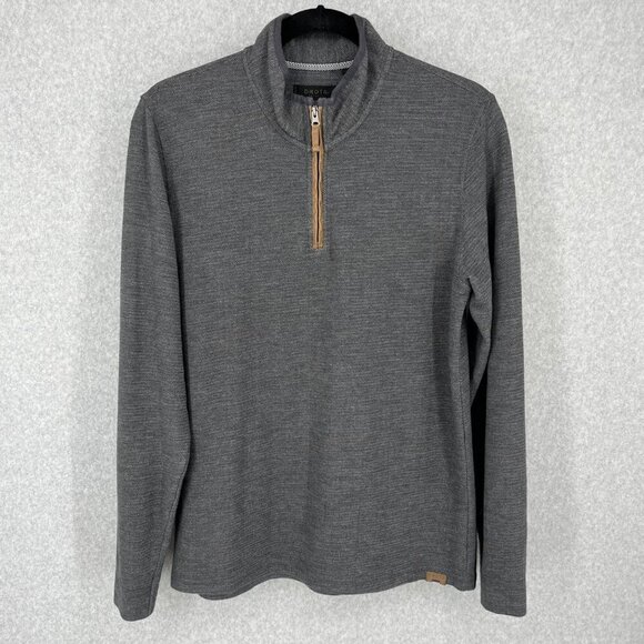 Dakota Grizzly Mens Dash 1/4 Zip Pullover Sweater Size L Charcoal Gray Casual - Picture 1 of 13